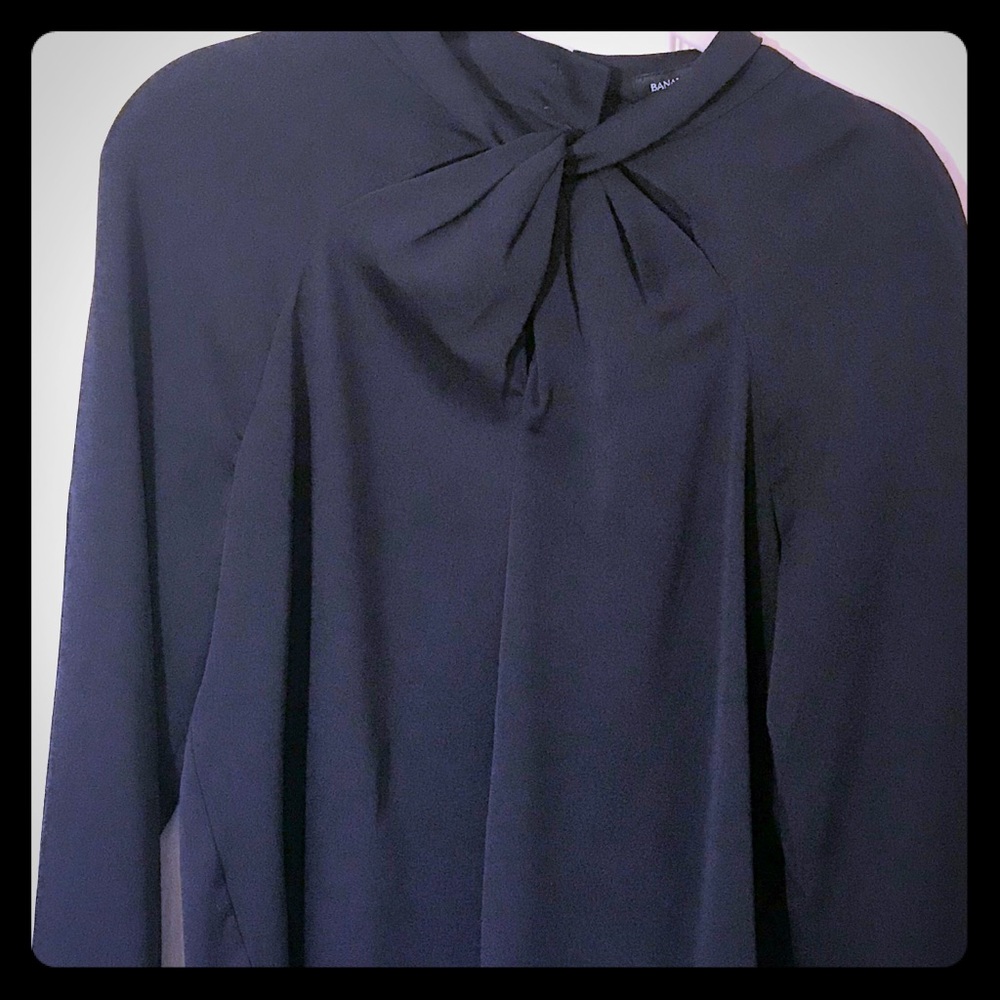 Long sleeve navy blue blouse size small
